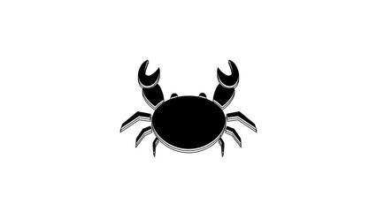 Canvas Print - Black Crab icon isolated on white background. 4K Video motion graphic animation