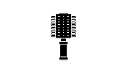 Poster - Black Hairbrush icon isolated on white background. Comb hair sign. Barber symbol. 4K Video motion graphic animation