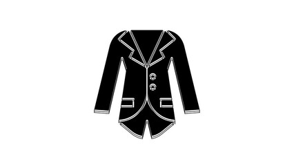 Wall Mural - Black Blazer or jacket icon isolated on white background. 4K Video motion graphic animation