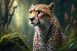 Close up cheetah in wild, awesome high resolution wild life background generative ai