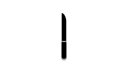 Wall Mural - Black Knife icon isolated on white background. Cutlery symbol. 4K Video motion graphic animation