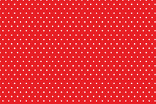 Red Background White Polka Dots Pattern Design, Suitable For Dresses, Paper, Tablecloths, Shirts.