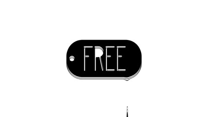 Wall Mural - Black Price tag with an inscription Free icon isolated on white background. Badge for price. Promo tag discount. 4K Video motion graphic animation