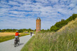 Radfahrer am Kap Arkona auf der Insel Rügen