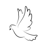 Flying pigeon. Symbol of world. Pigeon. Symbol of love, freedom. Dove.