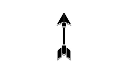 Sticker - Black Hipster arrow icon isolated on white background. 4K Video motion graphic animation