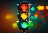 Fototapeta  - traffic light on vibrant background created with Generative AI technology