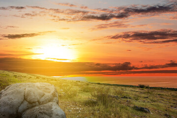 Canvas Print - The landscape of a lake