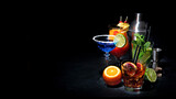 Fototapeta Kawa jest smaczna - Set of various classic cocktails