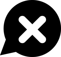 Wall Mural - Dialog with x symbol in message bubble