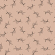 © Милана Павлова - Vector seamless botanical pattern. Background of twigs with leaves. Hand drawn nature. Linear style.