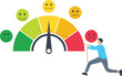 Man giving dissatisfied review, Dissatisfaction, dislike or negative feedback, angry customer or dissatisfied employee, angry review, wrong rating or complaint concept