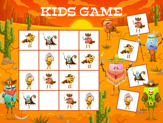 Sticker - Sudoku game puzzle with cowboy vitamin characters