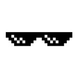 Fototapeta Dziecięca - Funny Black Pixelated Sunglasses. Simple Linear Illustration of 8-bit Pixel Boss Glasses. Summer Funny Element - Isolated on White Background