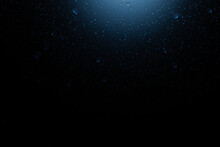 Dark Underwater Background With Water Bubbles And Sunlight. 3d Rendering Illustration.
