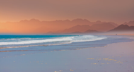 Wall Mural - Namib desert with Atlantic ocean meets near Skeleton coast - 
Namibia, South Africa