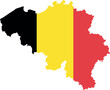 vector illustration of Belgium flag map