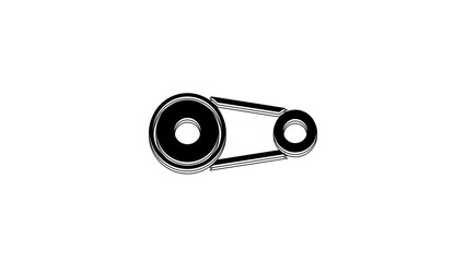 Sticker - Black Timing belt kit icon isolated on white background. 4K Video motion graphic animation