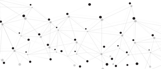 Black network. Abstract connection on white background. Network technology background with dots and lines for desktop. Ai system background. Abstract concept. Line background, network technology
