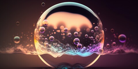 The Molecule within the Liquid B is a Cosmetic Essence Liquid Bubble, Generative AI