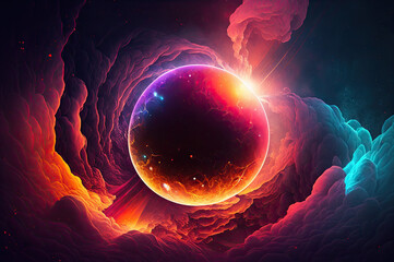 Wall Mural - planet in space, abstract art