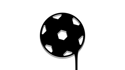 Sticker - Black Football ball icon isolated on white background. Soccer ball. Sport equipment. 4K Video motion graphic animation