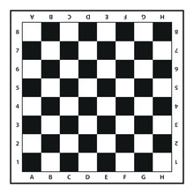 Chessboard, Black And White Vector Illustration Isolated On White