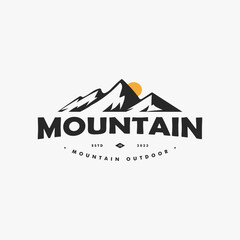 Wall Mural - mountain and retro logo icon and vector