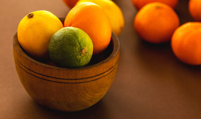 Wall Mural - bunch of tropical fruits lemon,oranges and lime