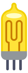 Poster - Diode lamp. Yellow lightbulb. Electric light icon