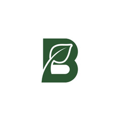 letter B and leaf vector illustration for icon,symbol or logo. initial letter B. suitable for organic product logo