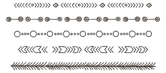 Sticker - Tribal ornament. Horizontal boho pattern. Decorative doodle