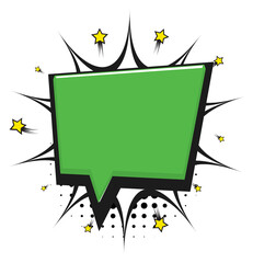 Wall Mural - color text message frame. blank green balloon