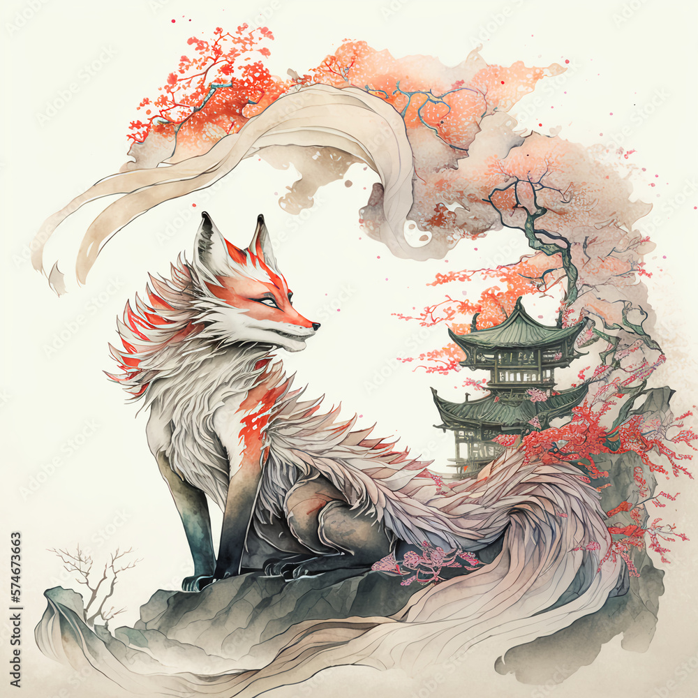 九尾の狐 の Stock イラスト | Adobe Stock