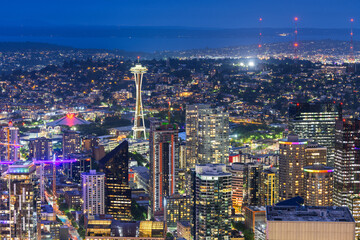 Fototapete - Seattle, Washington, USA Downtown Skyline