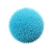 Blue Ball Fur 3D element render, Typography fluffy style, transparent background, 