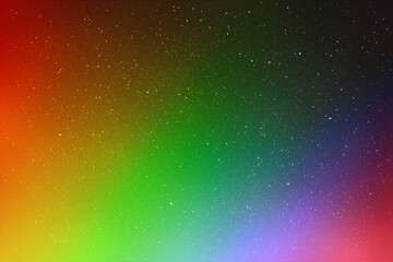 Sticker - Rainbow aurora borealis. Night starry sky and colorful northern lights
