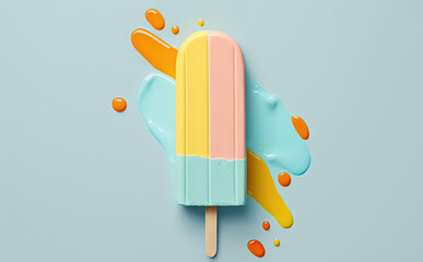 Wall Mural - Realistic illustration of an icecream created with Generative AI technology