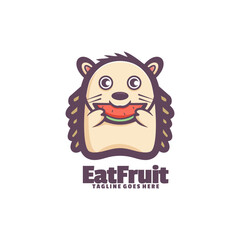 Wall Mural - Eat Fruit Logo Vector