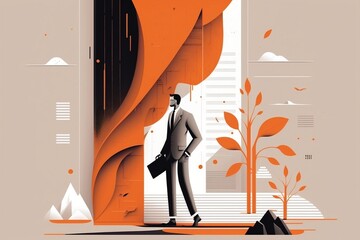 Wall Mural - modern business illustration. professional website design graphic.
