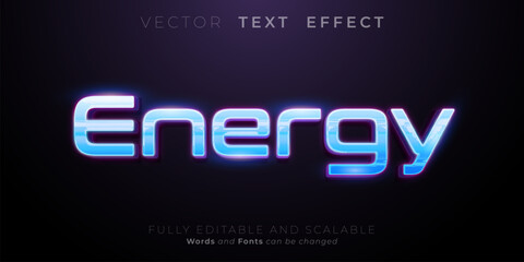 Wall Mural - Energy metal text style effect, Editable 3d style text tittle