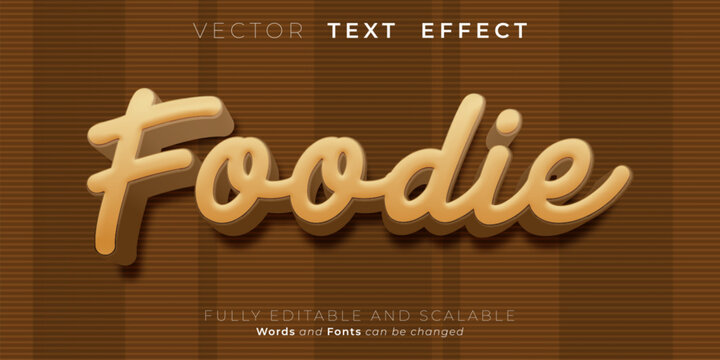 Foodie text effect, Editable three dimension text style