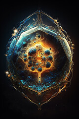 Wall Mural - explosion of fantasy planet in open space