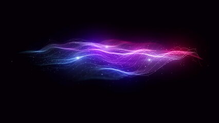 Wall Mural - colorful waving mesh fx background loop/ 4k animation of an abstract colorful fractal background wit