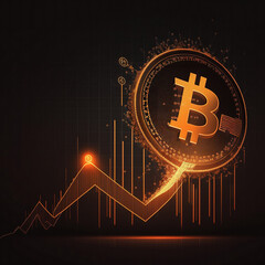 Wall Mural - modern computer virtual dashboard analyzing finance sales data and economic growth graph chart and block chain technology