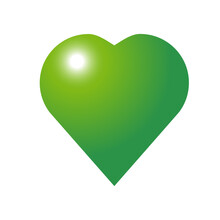 Simple Green Flat Heart 