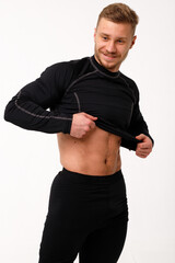 Sticker - A man with a sporty physique in thermal underwear.