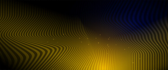 Wall Mural - vector illustration design. bright gold wave, wavy line pattern. abstract motion of curve lines, lig