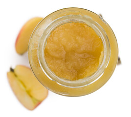 Wall Mural - Portion of Applesauce on transparent background (selective focus; close-up shot)