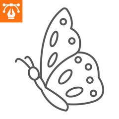 Wall Mural - Butterfly line icon, outline style icon for web site or mobile app, insect and wildlife, butterfly vector icon, simple vector illustration, vector graphics with editable strokes.